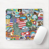 United States Travel Sticker Pattern Muismat (Met muis)
