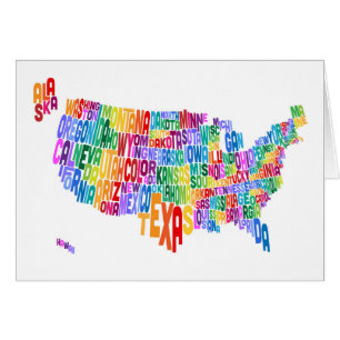 United States Typography Text Map