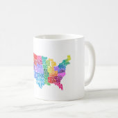 United States Typography Text Map Koffiemok (Voorkant rechts)