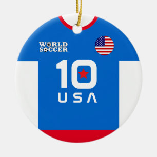 United States World Soccer Jersey Ornament