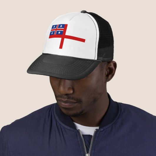 United Tribes of New Zealand Flag (1834) Trucker Pet (In situ)