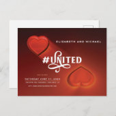 #United, twee harten, bewaar het datum Briefkaart (Voorkant / Achterkant)