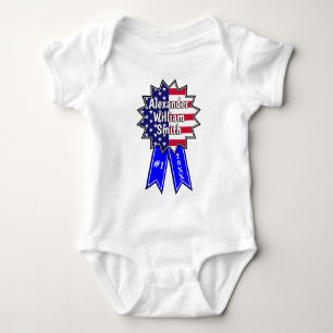United USA America #1 Award Blue Ribbon Custom Nam Romper