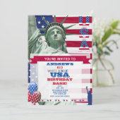 United USA Birthday Invitation Kaart (Staand voorkant)