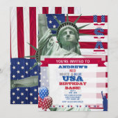 United USA Birthday Invitation Kaart (Voorkant / Achterkant)