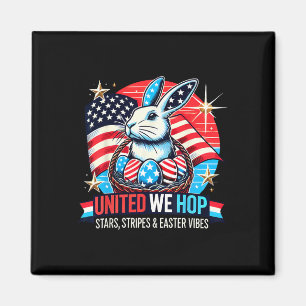 United We Hop - Patriotic Easter Bunny - Verenigde Magneet