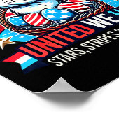 United We Hop - Patriotic Easter Bunny - Verenigde Poster (Hoek)