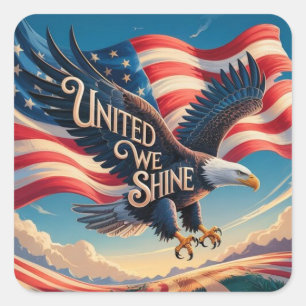 United We Shine Vierkante Sticker