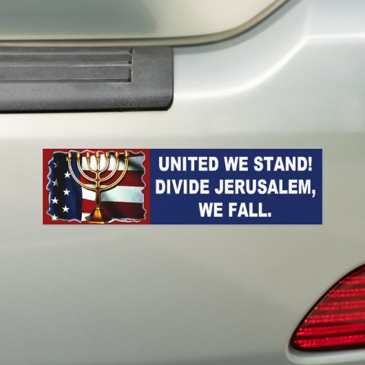 United we staan in het verdelen van Jerusalem, we  Bumpersticker (Op auto)