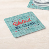 United We staan op patriottisch Kartonnen Onderzetters (Schuin)