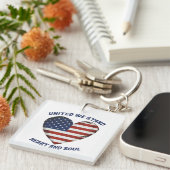 United We staan op patriottisch Sleutelhanger (Voorkant Rechts)