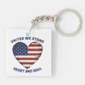 United We staan op patriottisch Sleutelhanger (Achterkant)