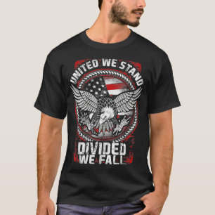 United we staan verdeeld We Herfst Patriotic Veter T-shirt