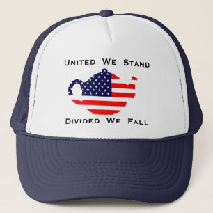 United we staan verdeeld We Herfsten patriottisch  Trucker Pet