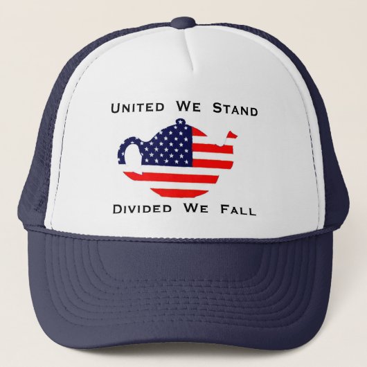 United we staan verdeeld We Herfsten patriottisch  Trucker Pet (Voorkant)