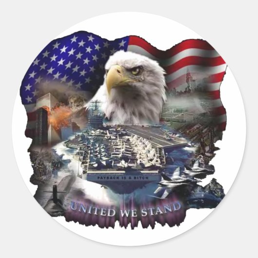 United we Stand 2 Ronde Sticker (Voorkant)