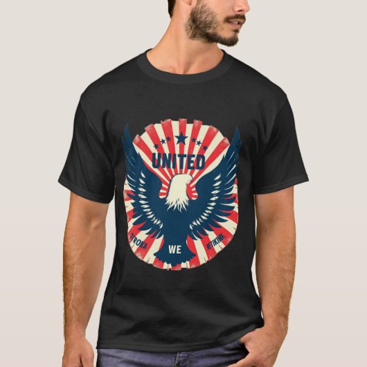United We Stand Amerikaanse Adelaar T-shirt (Voorkant)