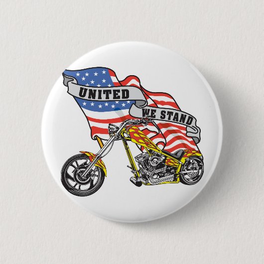 United we stand Biker Ronde Button 5,7 Cm (Voorkant)