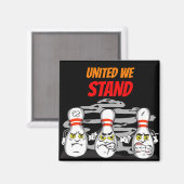 United We Stand, Bowling Pins, Zwart Magneet (Voorkant / Achterkant)