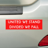 "United we stand" Bumpersticker (Op auto)