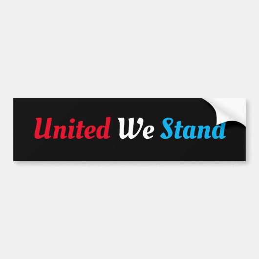 United We stand Bumpersticker (Voorkant)