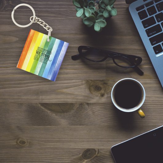 United we stand-by gezegde regenboog sleutelhanger