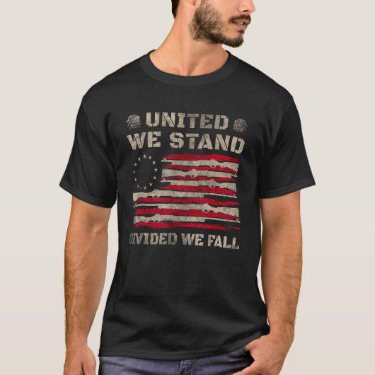 United We Stand Divided We Fall God Bless America  T-shirt (Voorkant)