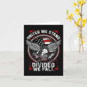 United We Stand Divided We Herfst - Patriottische  Kaart (Gele Bloem)