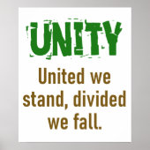 United we Stand Divided We Herfst - Unity Quote Poster (Voorkant)