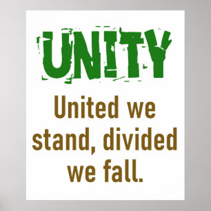 United we Stand Divided We Herfst - Unity Quote Poster