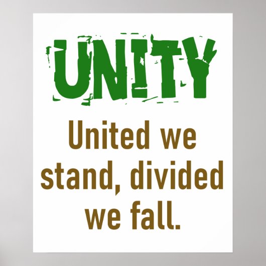 United we Stand Divided We Herfst - Unity Quote Poster (Voorkant)