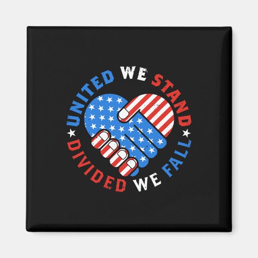 United We Stand Divided We Herfsten Amerikaanse vl Magneet (Voorkant)