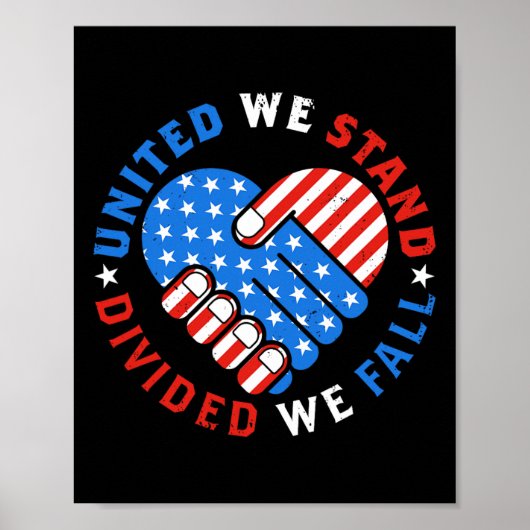 United We Stand Divided We Herfsten Amerikaanse vl Poster (Voorkant)