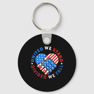 United We Stand Divided We Herfsten Amerikaanse vl Sleutelhanger
