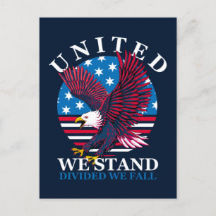 United We stand - Eagle en American Flag Briefkaart