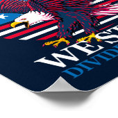 United We stand - Eagle en American Flag Poster (Hoek)