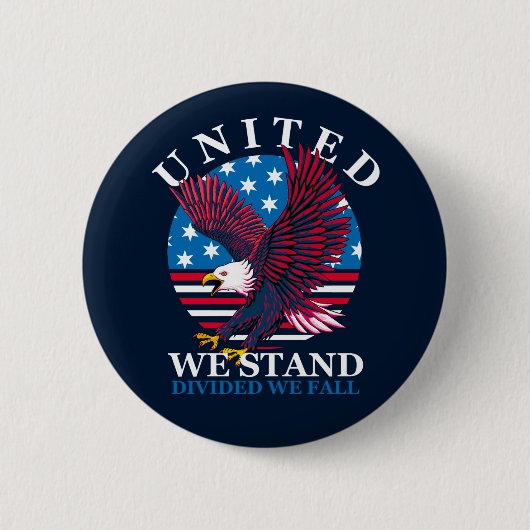 United We stand - Eagle en American Flag Ronde Button 5,7 Cm (Voorkant)