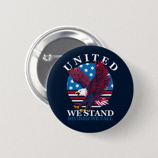 United We stand - Eagle en American Flag Ronde Button 5,7 Cm (Voorkant /achterkant)