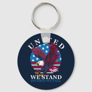 United We stand - Eagle en American Flag Sleutelhanger