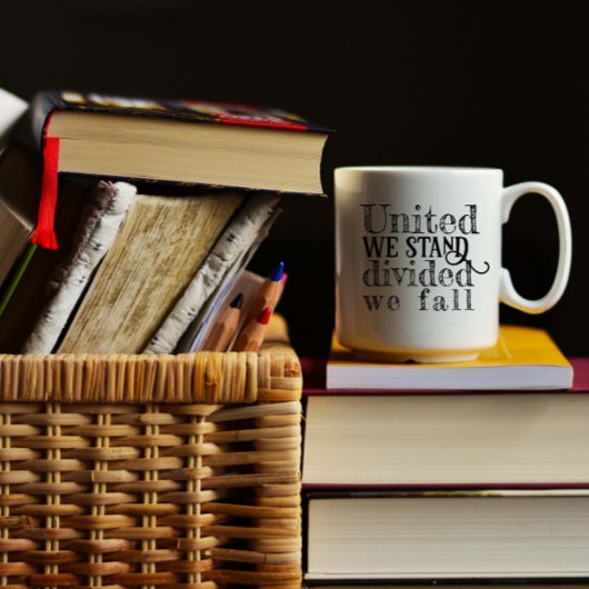 United we stand-gezegde aanmoediging koffiemok