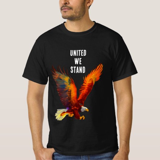 United We Stand Patriotic Eagle T-shirt (Voorkant)