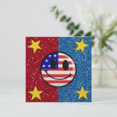 United We Stand - Patriotic Invitation - SRF Kaart (Staand voorkant)