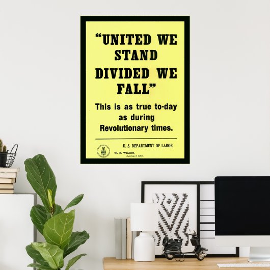 United we stand ~  patriottisch poster (Thuiskantoor)