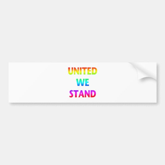 United we stand regenboog bumpersticker (Voorkant)