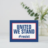 United We Stand Resist Rood Wit Blauw Briefkaart (Staand voorkant)