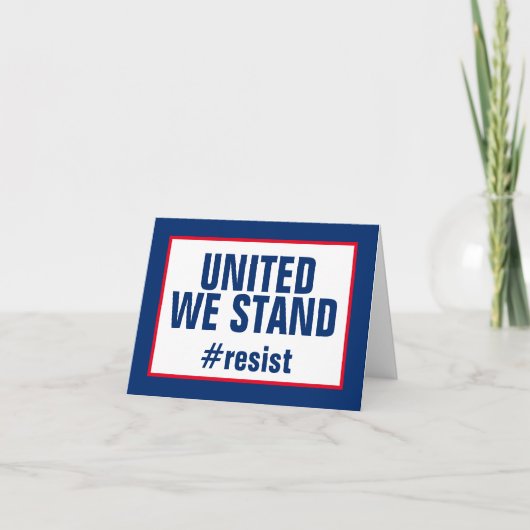 United We Stand Resist Rood Wit Blauw Kaart (Voorkant)