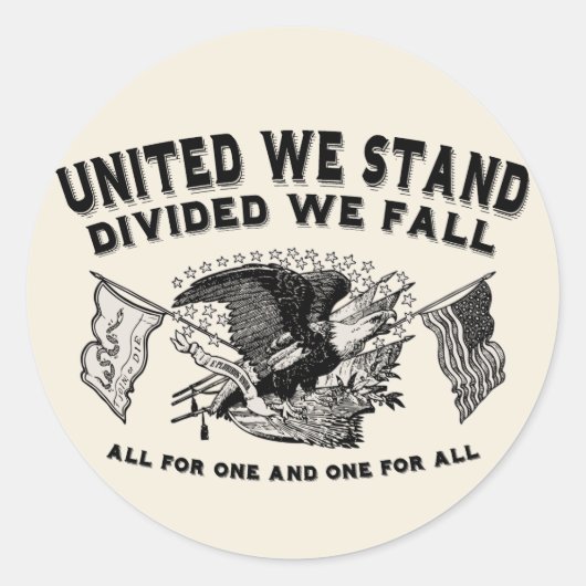 United We stand Ronde Sticker (Voorkant)