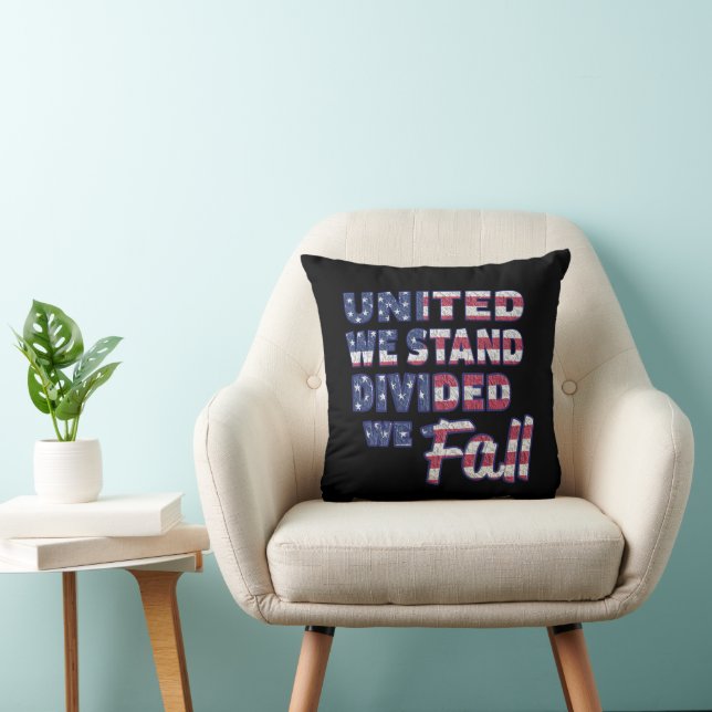 United We Stand Typografie Kussensloop Kussen (Stoel)