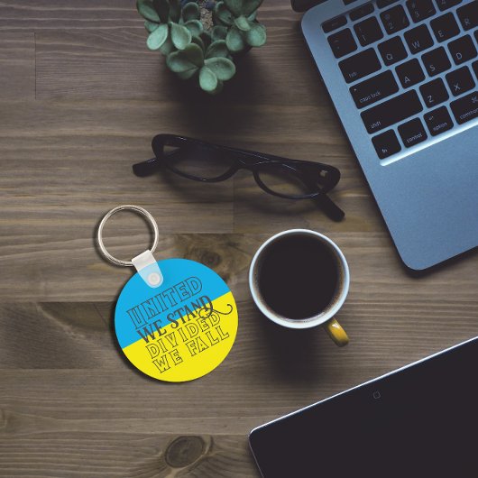 United we stand Ukraine bemoedigend geel blauw Sleutelhanger