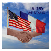 United We stand USA & France Poster Paper (Voorkant)